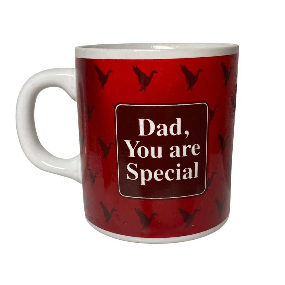 Mrs Fields Mug Red White Ceramic Dad You Are Special Cookie Coffee Tea VTG - Picture 2 of 4